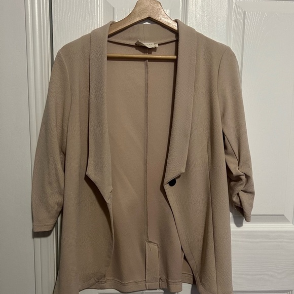 3/4 Sleeve Blazer - TAUPE - Picture 4 of 9